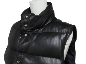 CHROME HEARTS クロムハーツ STIFF スティッフ レザーダウンベスト サイズXS クロスボール ダガージップ ラムレザー ブラック 美品 中古 4b004600