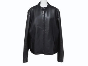 極美品 CHROME HEARTS クロムハーツ RACING 2 レーシング2 シングルライダースジャケット サイズL ダガージップ ブラック 中古 4b004601