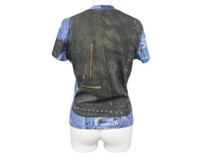 極美品 Christian Dior クリスチャンディオール デニムプリント 半袖Tシャツ 1A12055021 サイズ40 トロンプルイユ ガリアーノ期 中古 4b007614