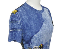 Load image into Gallery viewer, 極美品 Christian Dior クリスチャンディオール デニムプリント 半袖Tシャツ 1A12055021 サイズ40 トロンプルイユ ガリアーノ期 中古 4b007614