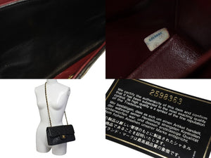 極美品 CHANEL シャネル マトラッセ23 Wフラップ Wチェーンショルダーバッグ 2番台 ココマーク ラムスキン ブラック ゴールド金具 中古 4b004617