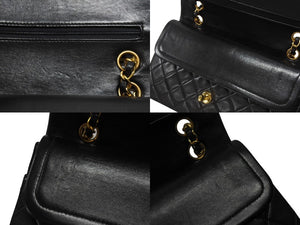 CHANEL シャネル マトラッセ25 Wフラップ Wチェーンショルダーバッグ 3番台 ラムスキン ココマーク ブラック 美品 中古 4b004618