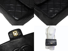 Load image into Gallery viewer, 極美品 CHANEL シャネル マトラッセ27 Sフラップ Wチェーンショルダーバッグ 1番台 ラムスキン ココマーク ブラック ポーチ付き 中古 4b004620