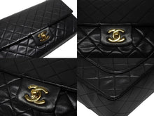 Load image into Gallery viewer, 極美品 CHANEL シャネル マトラッセ27 Sフラップ Wチェーンショルダーバッグ 1番台 ラムスキン ココマーク ブラック ポーチ付き 中古 4b004620