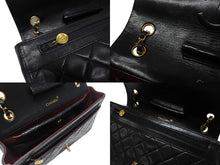 Load image into Gallery viewer, 極美品 CHANEL シャネル マトラッセ27 Sフラップ Wチェーンショルダーバッグ 1番台 ラムスキン ココマーク ブラック ポーチ付き 中古 4b004620
