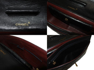 極美品 CHANEL シャネル マトラッセ27 Sフラップ Wチェーンショルダーバッグ 1番台 ラムスキン ココマーク ブラック ポーチ付き 中古 4b004620