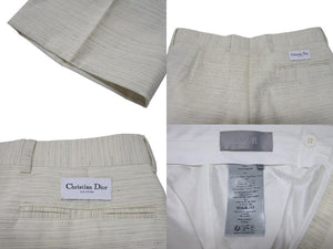 新品同様 Christian Dior COUTURE クリスチャンディオール クチュール スラックス トラウザーズ 393C101B5845 サイズ44 アイボリー 中古 4b004621