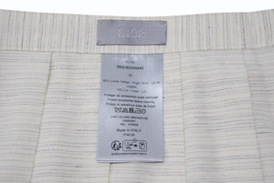 新品未使用 Christian Dior クリスチャンディオール プリーツ ロングスカート 393C902A5845 サイズU ウール リネン アイボリー 中古 4b004622
