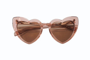 SAINT LAURENT サンローラン サングラス ハート型 クリアフレーム SL181LOULOU プラスチック ピンク 54□21-145 美品 中古 4b00465