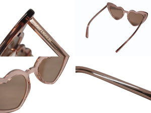 SAINT LAURENT サンローラン サングラス ハート型 クリアフレーム SL181LOULOU プラスチック ピンク 54□21-145 美品 中古 4b00465