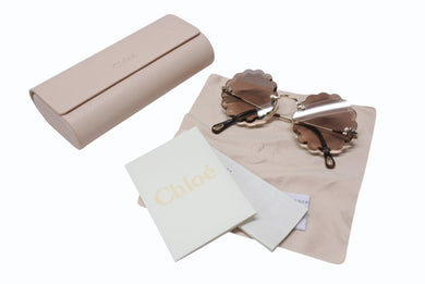Chloe クロエ サングラス メガネ べっ甲柄 CE142S 742 プラスチック ゴールド金具 ブラウン 美品 中古 4b004630