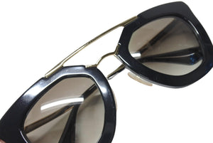 PRADA プラダ サングラス サイドロゴ SPR AB-0A7 ブラック ゴールド サイズ49□26 美品 中古 4b004631