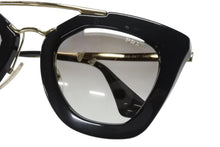 Load image into Gallery viewer, PRADA プラダ サングラス サイドロゴ SPR AB-0A7 ブラック ゴールド サイズ49□26 美品 中古 4b004631