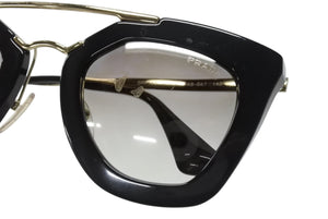 PRADA プラダ サングラス サイドロゴ SPR AB-0A7 ブラック ゴールド サイズ49□26 美品 中古 4b004631
