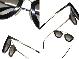 PRADA プラダ サングラス サイドロゴ SPR AB-0A7 ブラック ゴールド サイズ49□26 美品 中古 4b004631