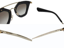 Load image into Gallery viewer, PRADA プラダ サングラス サイドロゴ SPR AB-0A7 ブラック ゴールド サイズ49□26 美品 中古 4b004631