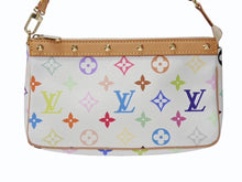Load image into Gallery viewer, 極美品 LOUIS VUITTON ルイヴィトン ポシェット アクセソワール アクセサリーポーチ M92649 ホワイト マルチカラー 村上隆 中古 4b004633