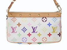 Load image into Gallery viewer, 極美品 LOUIS VUITTON ルイヴィトン ポシェット アクセソワール アクセサリーポーチ M92649 ホワイト マルチカラー 村上隆 中古 4b004633