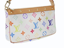 Load image into Gallery viewer, 極美品 LOUIS VUITTON ルイヴィトン ポシェット アクセソワール アクセサリーポーチ M92649 ホワイト マルチカラー 村上隆 中古 4b004633