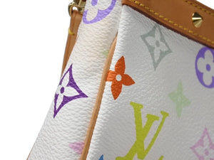 極美品 LOUIS VUITTON ルイヴィトン ポシェット アクセソワール アクセサリーポーチ M92649 ホワイト マルチカラー 村上隆 中古 4b004633