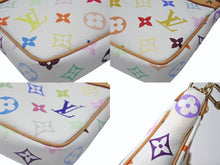 Load image into Gallery viewer, 極美品 LOUIS VUITTON ルイヴィトン ポシェット アクセソワール アクセサリーポーチ M92649 ホワイト マルチカラー 村上隆 中古 4b004633