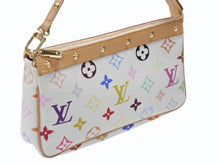 Load image into Gallery viewer, 極美品 LOUIS VUITTON ルイヴィトン ポシェット アクセソワール アクセサリーポーチ M92649 ホワイト マルチカラー 村上隆 中古 4b004636