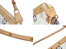 Load image into Gallery viewer, 極美品 LOUIS VUITTON ルイヴィトン ポシェット アクセソワール アクセサリーポーチ M92649 ホワイト マルチカラー 村上隆 中古 4b004636