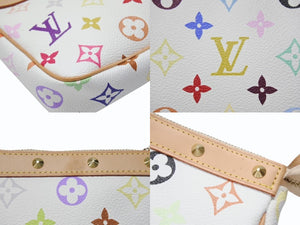 極美品 LOUIS VUITTON ルイヴィトン ポシェット アクセソワール アクセサリーポーチ M92649 ホワイト マルチカラー 村上隆 中古 4b004636
