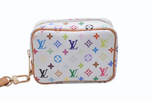 極美品 LOUIS VUITTON ルイヴィトン トゥルース ワピティ ポーチ M58033 モノグラム マルチカラー ホワイト 村上隆 中古 4b004637