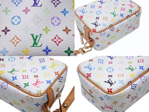 極美品 LOUIS VUITTON ルイヴィトン トゥルース ワピティ ポーチ M58033 モノグラム マルチカラー ホワイト 村上隆 中古 4b004637