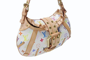 新品同様 LOUIS VUITTON ルイヴィトン テダPM ハンドバッグ モノグラム 村上隆 ブロン M92348 マルチカラー ホワイト 中古 4b004639