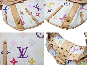新品同様 LOUIS VUITTON ルイヴィトン テダPM ハンドバッグ モノグラム 村上隆 ブロン M92348 マルチカラー ホワイト 中古 4b004639