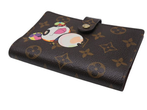 LOUIS VUITTON ルイヴィトン 手帳カバー アジェンダPM モノグラムパンダ 村上隆 R20011 ブラウン マルチカラー 美品 中古 4b004640