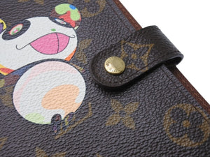 LOUIS VUITTON ルイヴィトン 手帳カバー アジェンダPM モノグラムパンダ 村上隆 R20011 ブラウン マルチカラー 美品 中古 4b004640