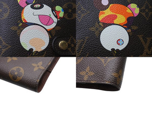 LOUIS VUITTON ルイヴィトン 手帳カバー アジェンダPM モノグラムパンダ 村上隆 R20011 ブラウン マルチカラー 美品 中古 4b004640
