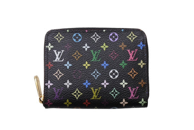 極美品 LOUIS VUITTON ルイヴィトン ジッピー コインパース 小銭入れ M66549 モノグラム マルチカラー ブラック 村上隆 中古 4b004641