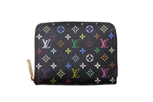 極美品 LOUIS VUITTON ルイヴィトン ジッピー コインパース 小銭入れ M66549 モノグラム マルチカラー ブラック 村上隆 中古 4b004641