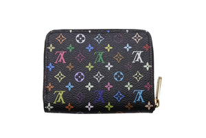 極美品 LOUIS VUITTON ルイヴィトン ジッピー コインパース 小銭入れ M66549 モノグラム マルチカラー ブラック 村上隆 中古 4b004641