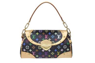 極美品 LOUIS VUITTON ルイヴィトン ショルダーバッグ M40204 ビバリーMM モノグラムマルチカラー ブラック ゴールド金具 中古 4b004642