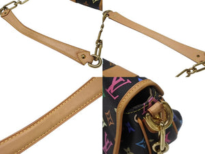 極美品 LOUIS VUITTON ルイヴィトン パティ ワンショルダーバッグ M40306 モノグラム マルチカラー ブラック 村上隆 中古 4b004643