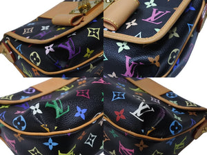 極美品 LOUIS VUITTON ルイヴィトン パティ ワンショルダーバッグ M40306 モノグラム マルチカラー ブラック 村上隆 中古 4b004643