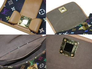 極美品 LOUIS VUITTON ルイヴィトン パティ ワンショルダーバッグ M40306 モノグラム マルチカラー ブラック 村上隆 中古 4b004643
