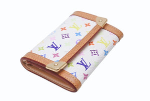 極美品 LOUIS VUITTON ルイヴィトン ポルトモネ プラ コインケース 小銭入れ M92657 モノグラム マルチカラー ホワイト 村上隆 中古 4b004644