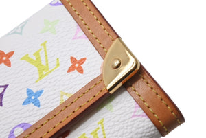 極美品 LOUIS VUITTON ルイヴィトン ポルトモネ プラ コインケース 小銭入れ M92657 モノグラム マルチカラー ホワイト 村上隆 中古 4b004644