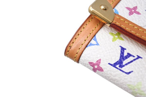 極美品 LOUIS VUITTON ルイヴィトン ポルトモネ プラ コインケース 小銭入れ M92657 モノグラム マルチカラー ホワイト 村上隆 中古 4b004644