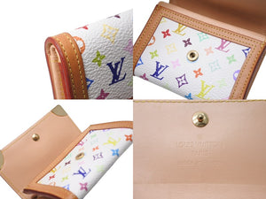 極美品 LOUIS VUITTON ルイヴィトン ポルトモネ プラ コインケース 小銭入れ M92657 モノグラム マルチカラー ホワイト 村上隆 中古 4b004644