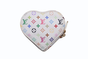 極美品 LOUIS VUITTON ルイヴィトン ポルトモネ クール コインケース 小銭入れ M60040 モノグラム マルチカラー ホワイト 村上隆 中古 4b004645