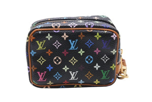 極美品 LOUIS VUITTON ルイヴィトン ポーチ トゥルース ワピティ ポーチ M58034 モノグラム マルチカラー ブラック 村上隆 中古 4b004647