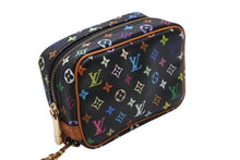画像をギャラリービューアに読み込む, 極美品 LOUIS VUITTON ルイヴィトン ポーチ トゥルース ワピティ ポーチ M58034 モノグラム マルチカラー ブラック 村上隆 中古 4b004647