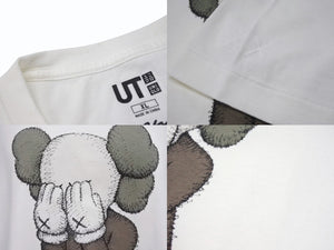 極美品 UNIQLO ユニクロ ｘ KAWS カウズ コラボ 半袖Tシャツ ホワイト サイズ XL 中古4b005648